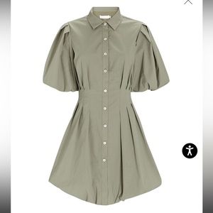 Jonathan Simkhai Cleo Pleated Poplin Dress